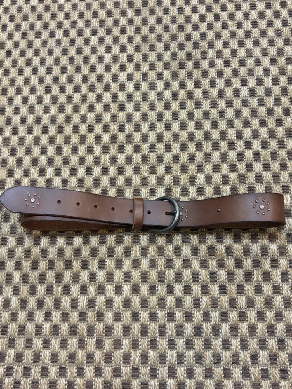 Y2K NWT American Eagle brown leather rhinestone studded belt size Small